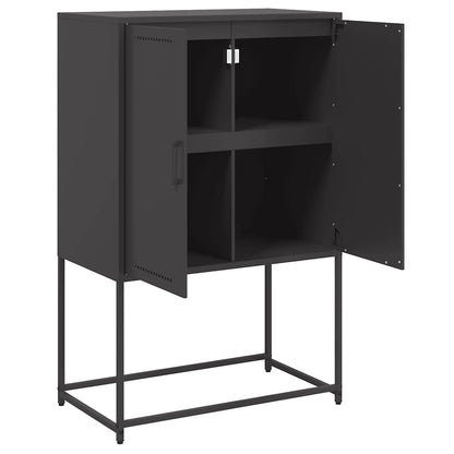 Highboard Black 68.5x38.5x107 cm Steel