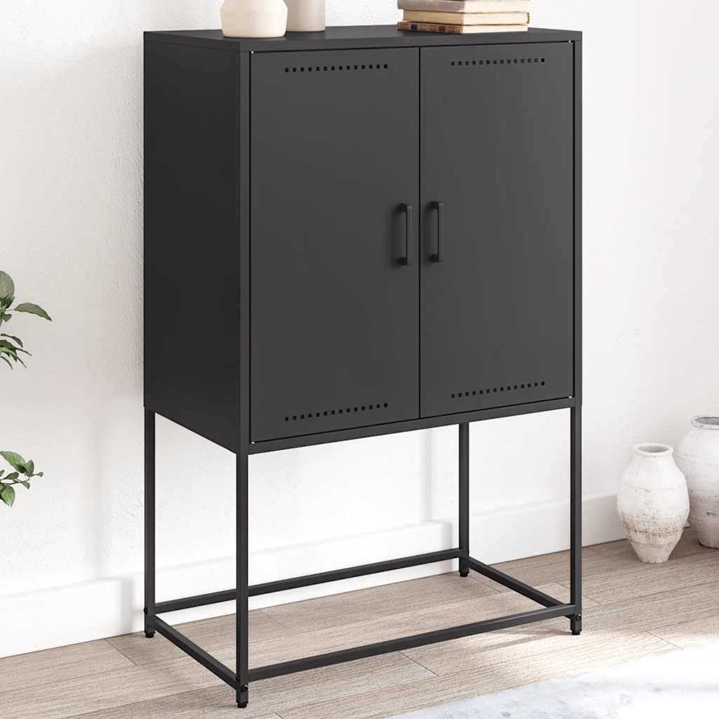 Highboard Black 68.5x38.5x107 cm Steel