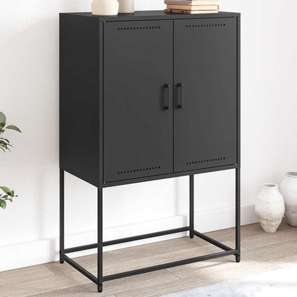 Highboard Black 68.5x38.5x107 cm Steel
