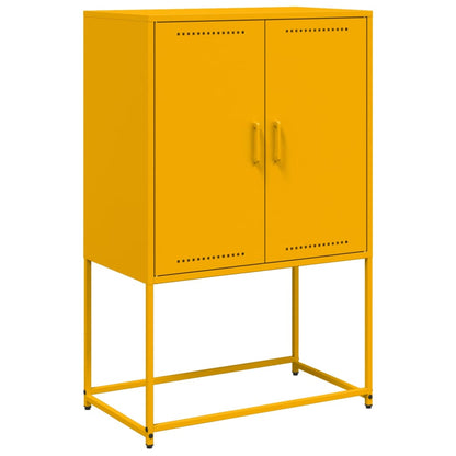 Highboard Mustard Yellow 68.5x38.5x107 cm Steel