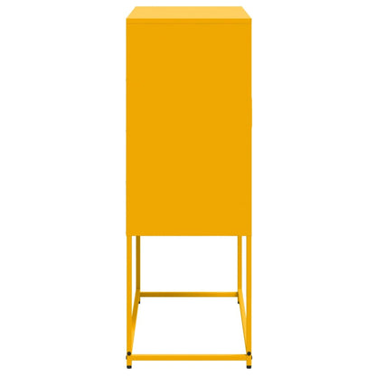 Highboard Mustard Yellow 68.5x38.5x107 cm Steel