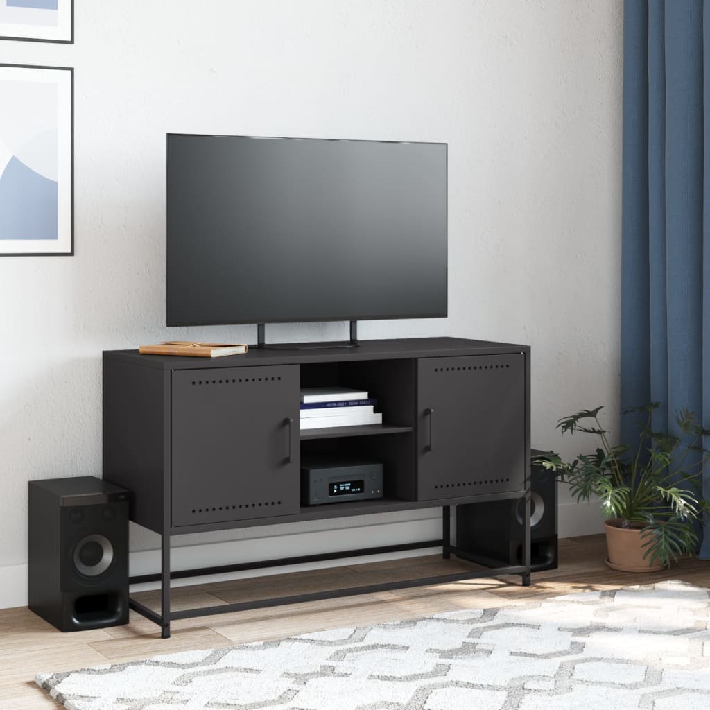 TV Cabinet Black 100,5x39x60,5 cm Steel
