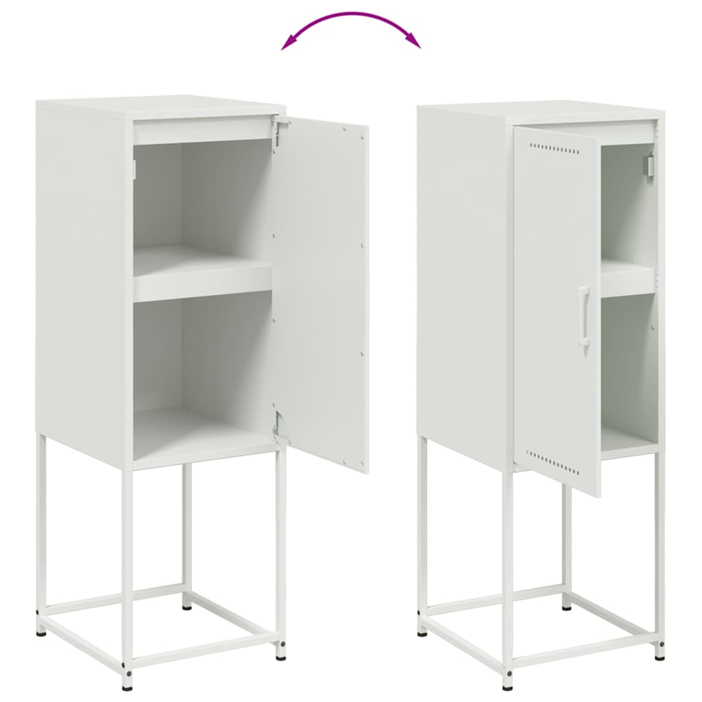 Highboard White 36x39x107 cm Steel