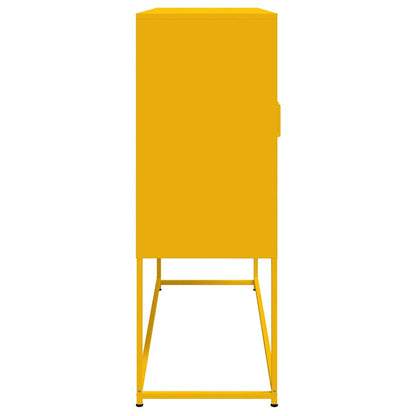 Highboard Mustard Yellow 100.5x39x107 cm Steel