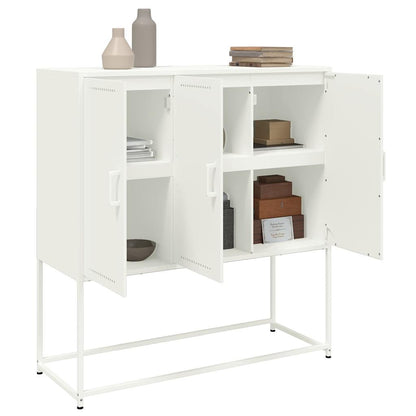 Highboard White 100,5x39x107 cm Steel
