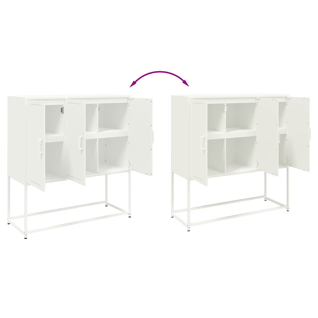 Highboard White 100.5x39x107 cm Steel