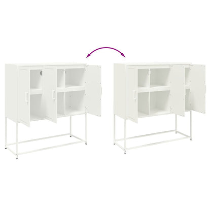 Highboard White 100,5x39x107 cm Steel