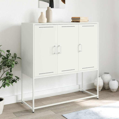 Highboard White 100,5x39x107 cm Steel