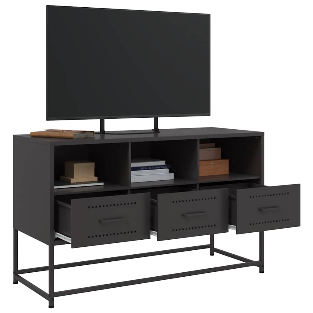 TV Cabinet Black 100,5x39x60,5 cm Steel