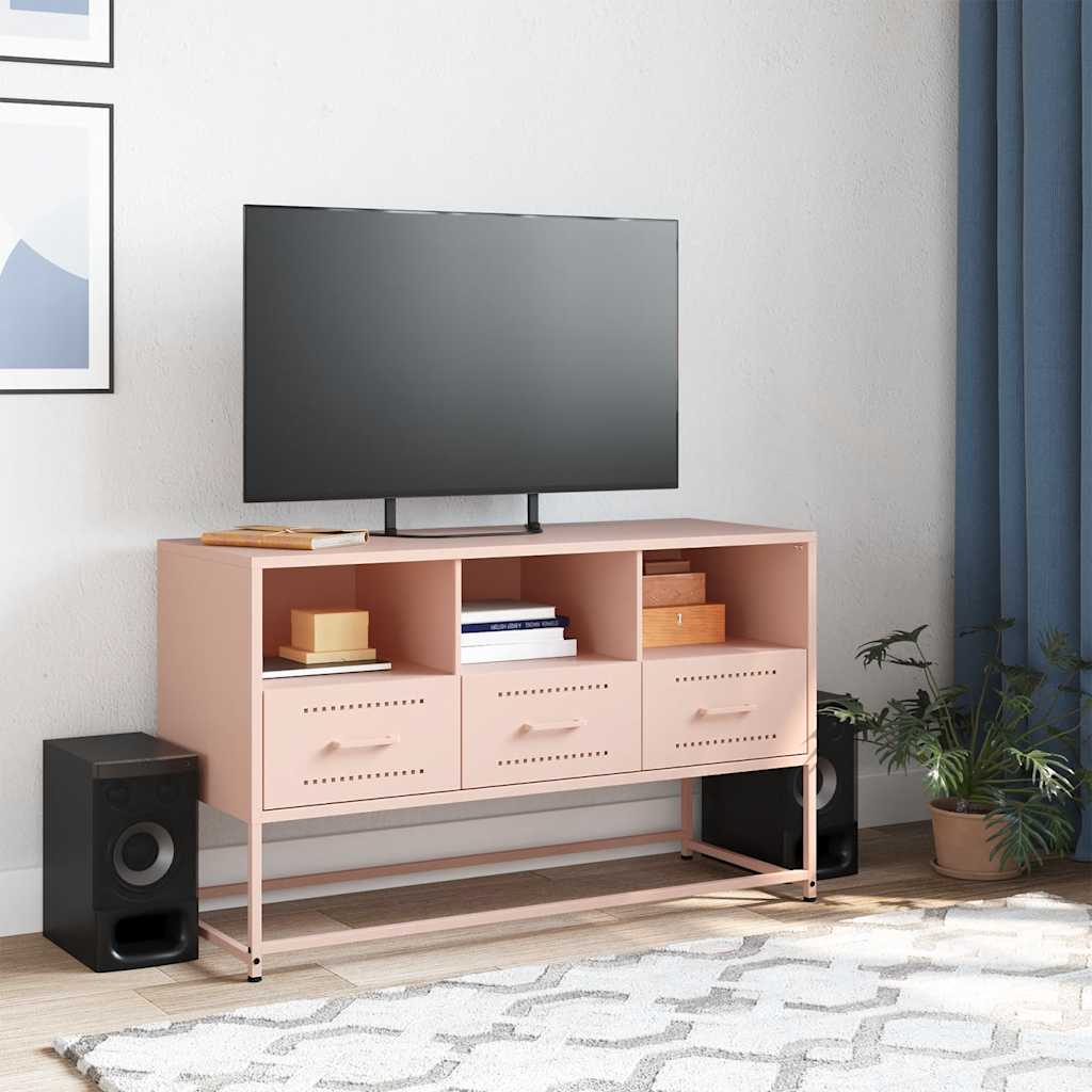 TV Cabinet Pink 100,5x39x60,5 cm Steel