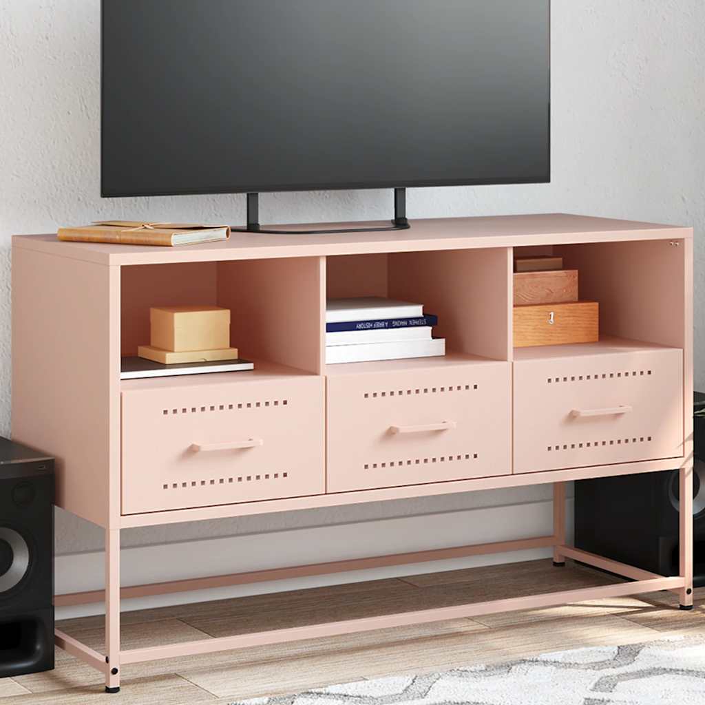 TV Cabinet Pink 100,5x39x60,5 cm Steel