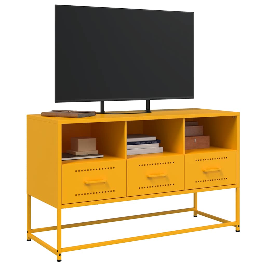 TV Cabinet Mustard Yellow 100,5x39x60,5 cm Steel