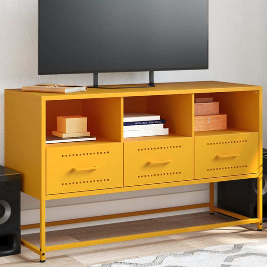 TV Cabinet Mustard Yellow 100,5x39x60,5 cm Steel