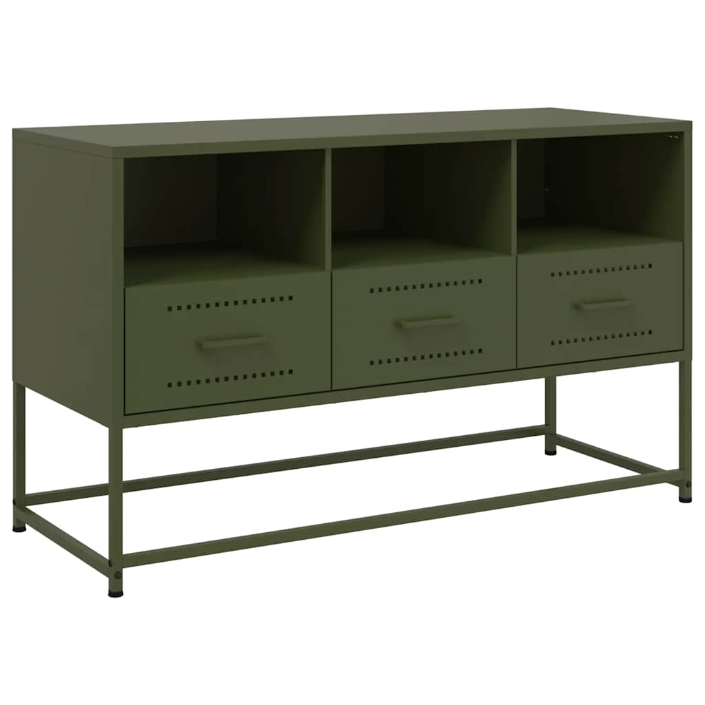 TV Cabinet Olive Green 100,5x39x60,5 cm Steel