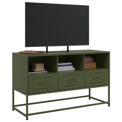 TV Cabinet Olive Green 100,5x39x60,5 cm Steel