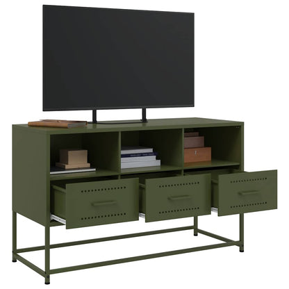 TV Cabinet Olive Green 100,5x39x60,5 cm Steel