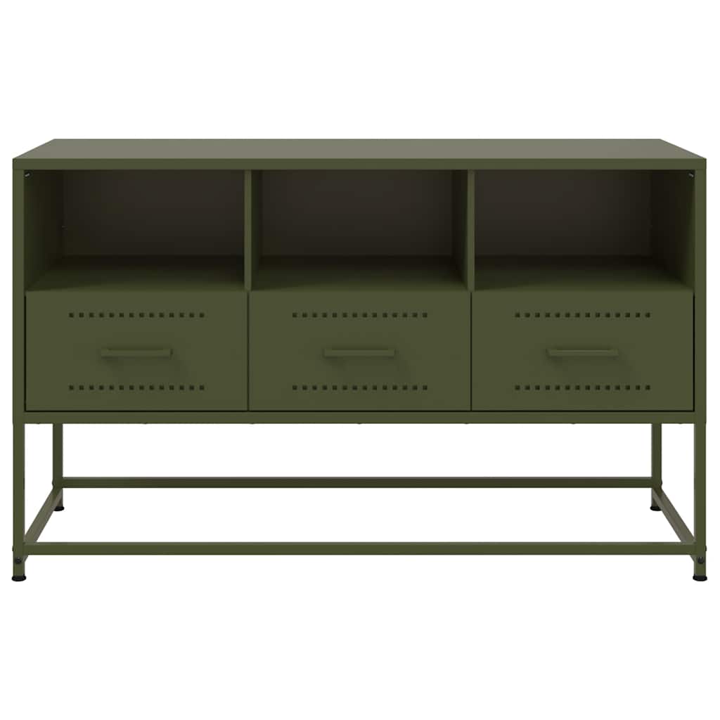 TV Cabinet Olive Green 100,5x39x60,5 cm Steel