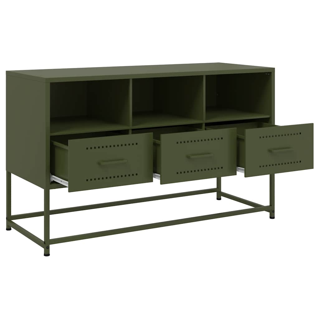 TV Cabinet Olive Green 100.5x39x60.5 cm Steel