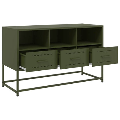 TV Cabinet Olive Green 100,5x39x60,5 cm Steel