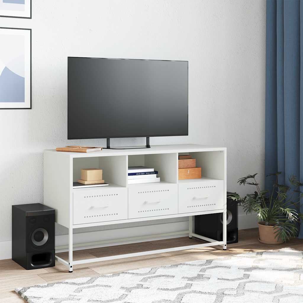TV Cabinet White 100,5x39x60,5 cm Steel
