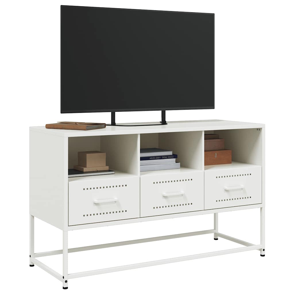 TV Cabinet White 100,5x39x60,5 cm Steel