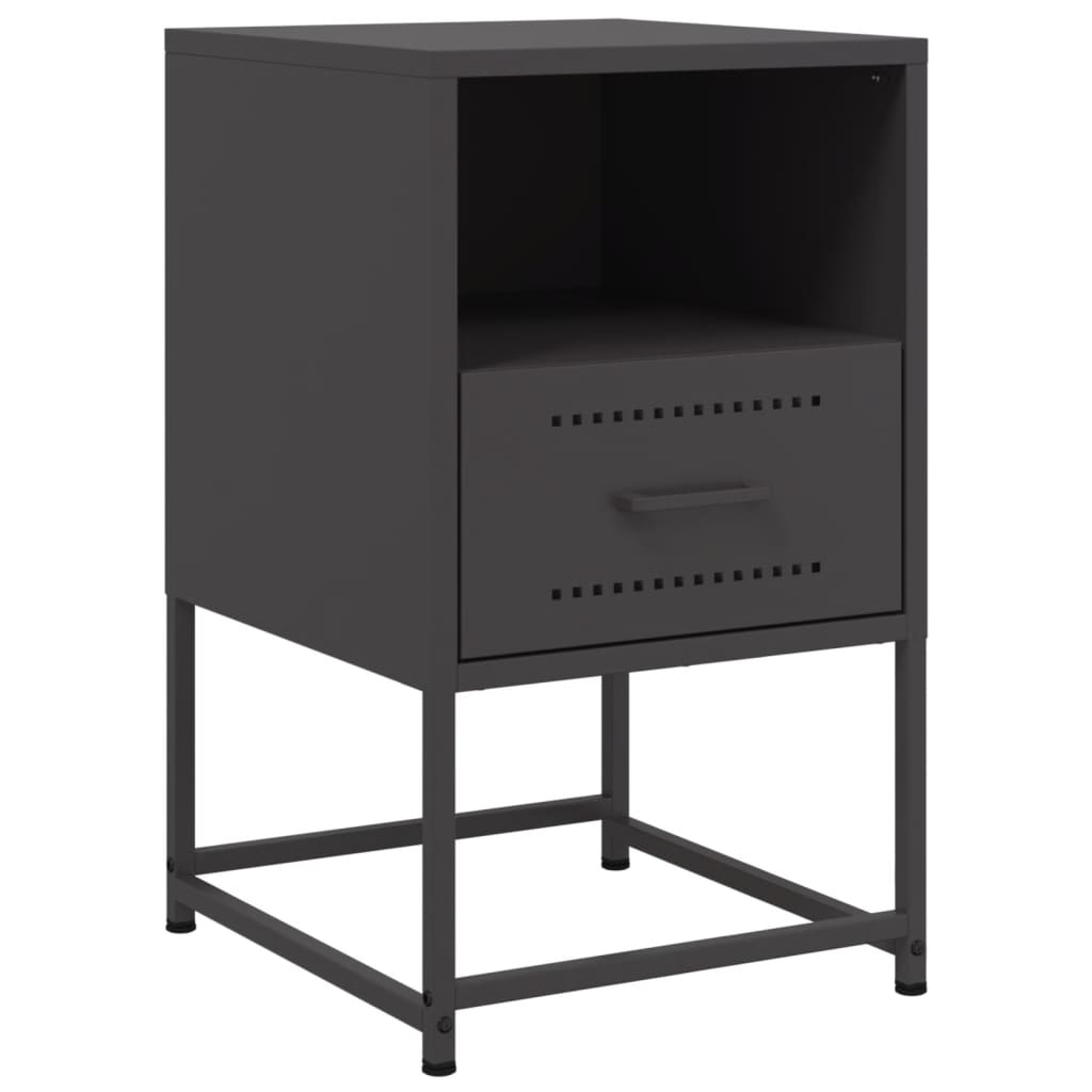 Bedside Cabinet Black 36x39x60.5 cm Steel