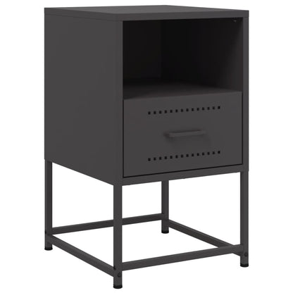 Bedside Cabinet Black 36x39x60.5 cm Steel