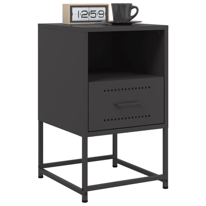 Bedside Cabinet Black 36x39x60.5 cm Steel