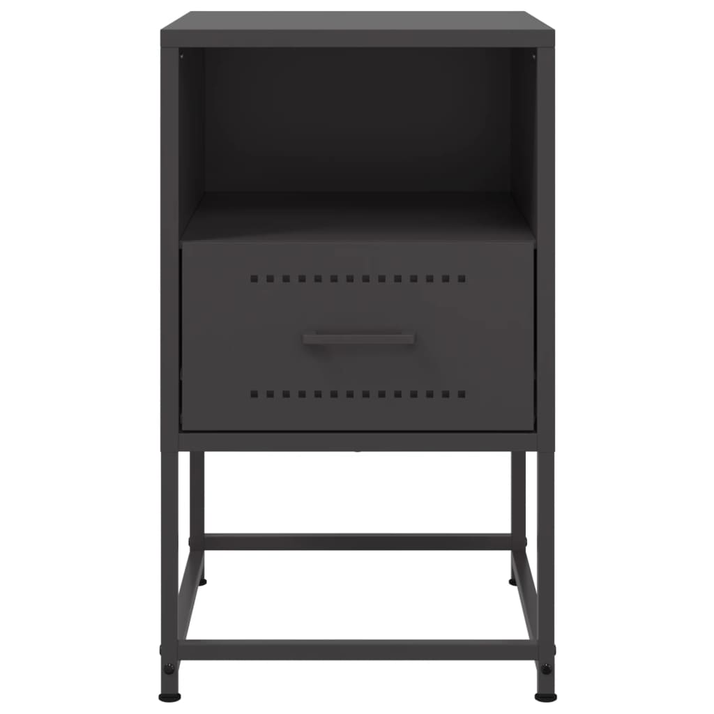 Bedside Cabinet Black 36x39x60.5 cm Steel