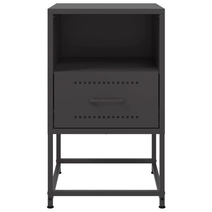 Bedside Cabinet Black 36x39x60.5 cm Steel