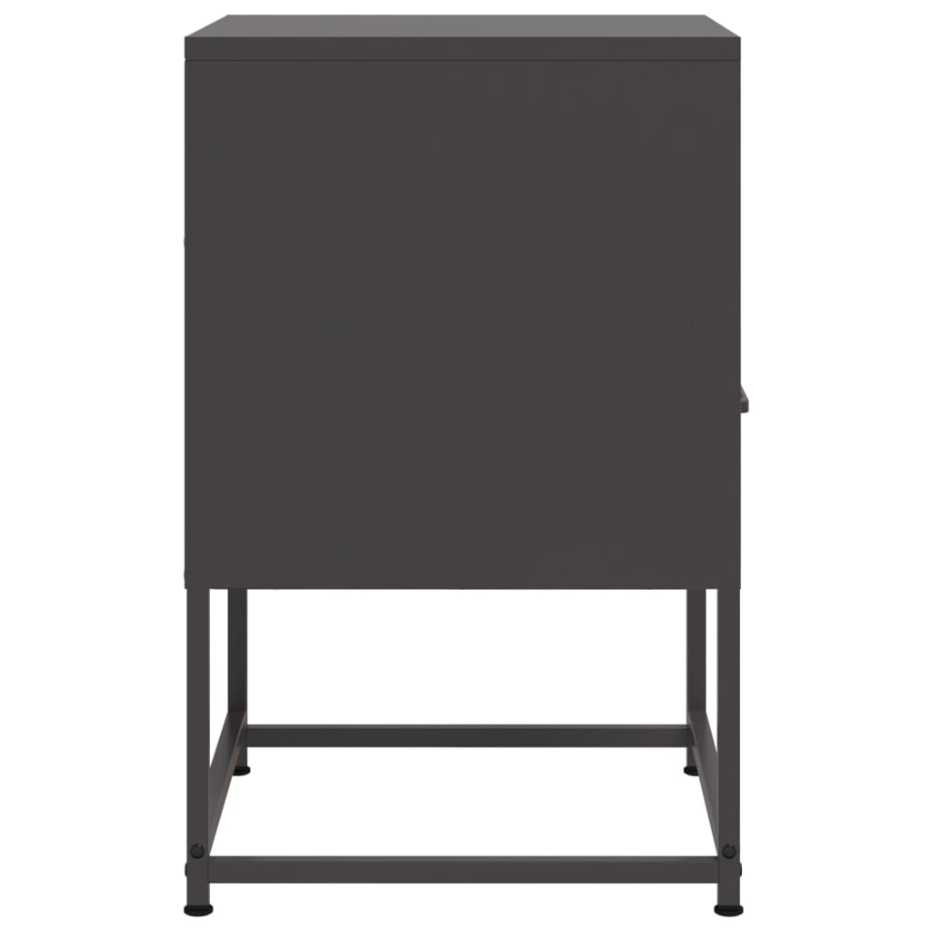 Bedside Cabinet Black 36x39x60.5 cm Steel