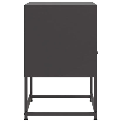 Bedside Cabinet Black 36x39x60.5 cm Steel