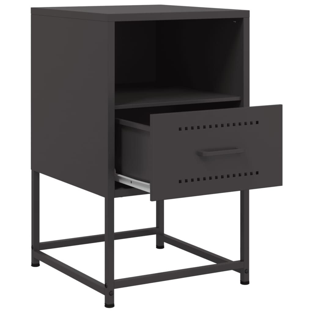 Bedside Cabinet Black 36x39x60.5 cm Steel