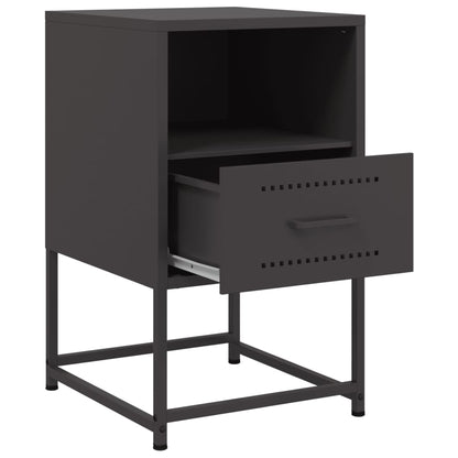 Bedside Cabinet Black 36x39x60.5 cm Steel