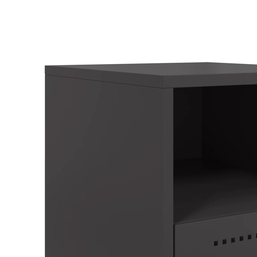 Bedside Cabinet Black 36x39x60.5 cm Steel