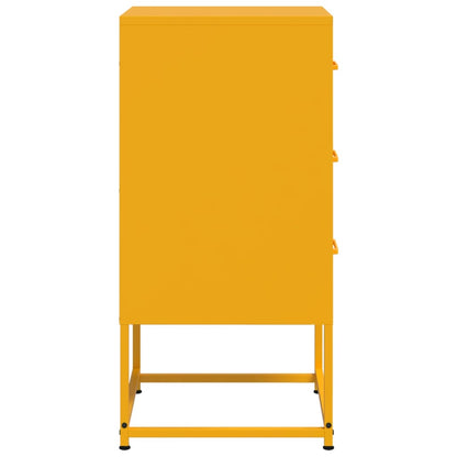 Bedside Cabinets 2 pcs Mustard Yellow 36x39x78 cm Steel