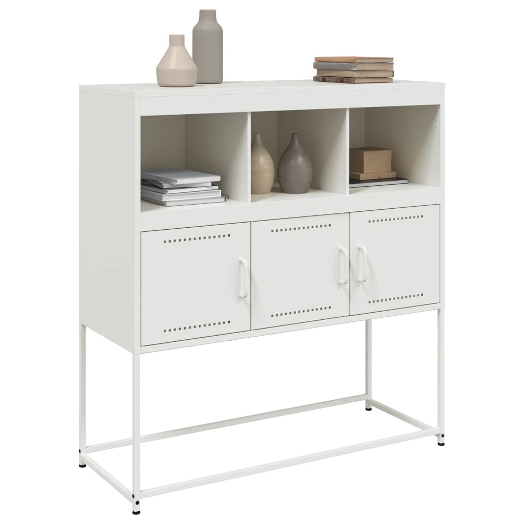 Sideboard White 100,5x39x107 cm Steel