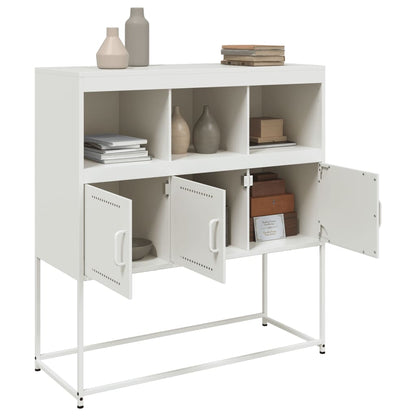 Sideboard White 100,5x39x107 cm Steel
