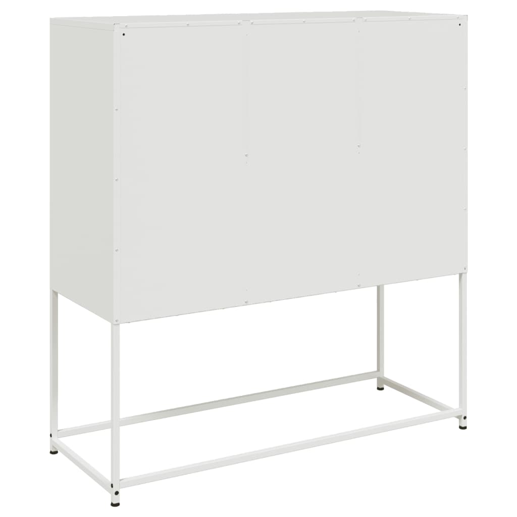 Sideboard White 100,5x39x107 cm Steel