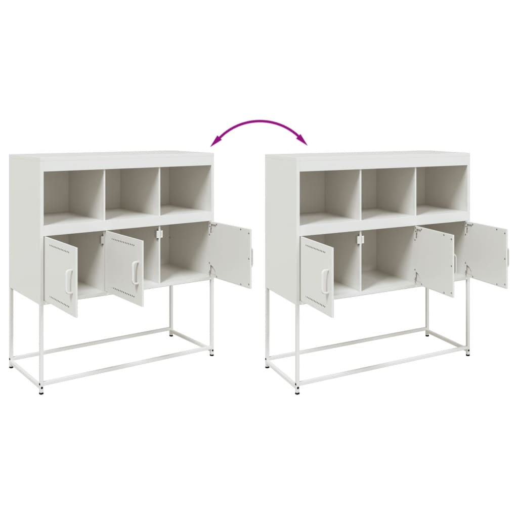 Sideboard White 100,5x39x107 cm Steel