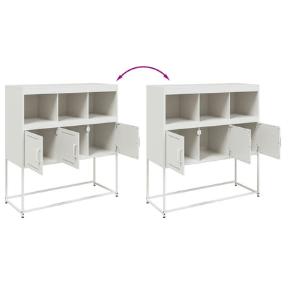 Sideboard White 100,5x39x107 cm Steel