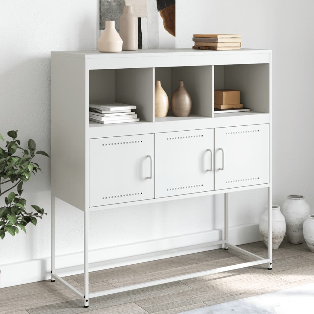 Sideboard White 100,5x39x107 cm Steel