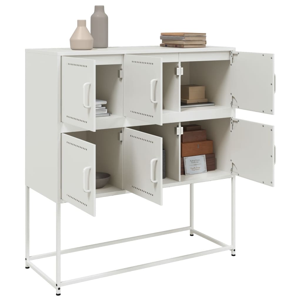 Sideboard White 100,5x39x107 cm Steel