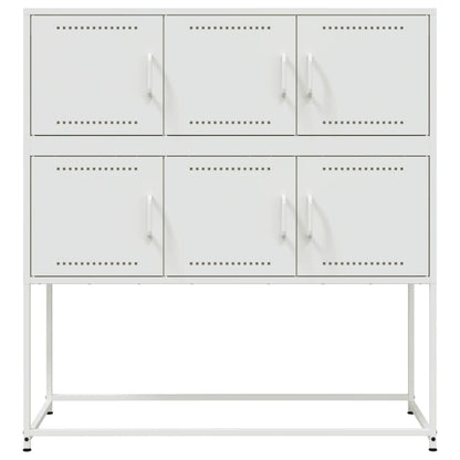 Sideboard White 100,5x39x107 cm Steel