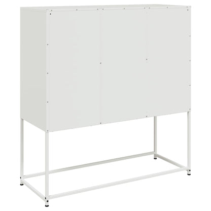 Sideboard White 100,5x39x107 cm Steel