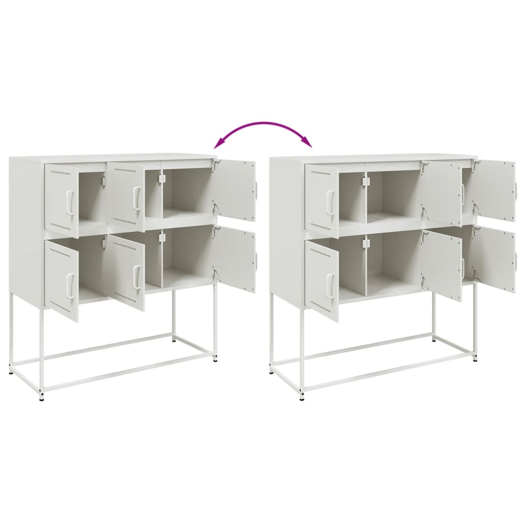Sideboard White 100.5x39x107 cm Steel