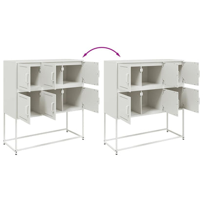 Sideboard White 100,5x39x107 cm Steel