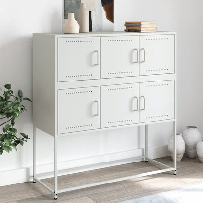 Sideboard White 100,5x39x107 cm Steel