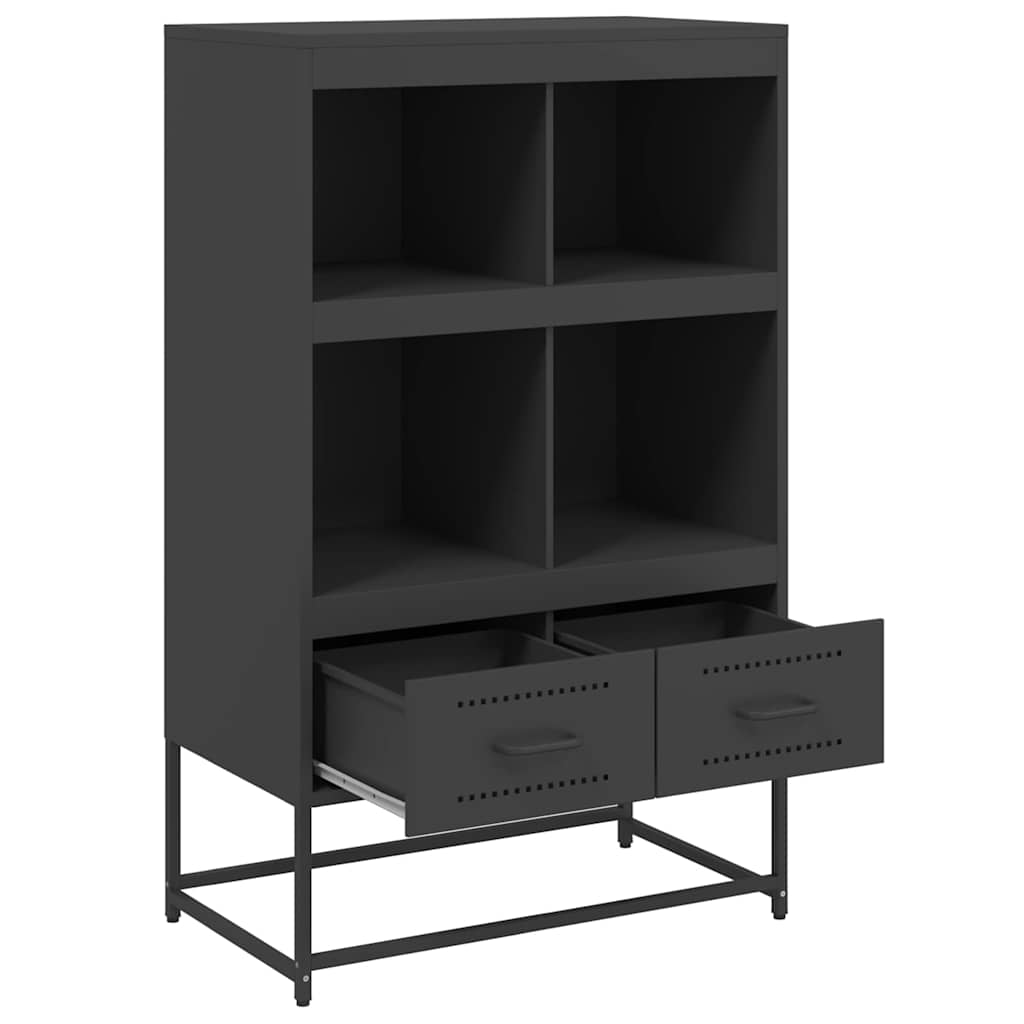 Highboard Black 68.5x39x111.5 cm Steel