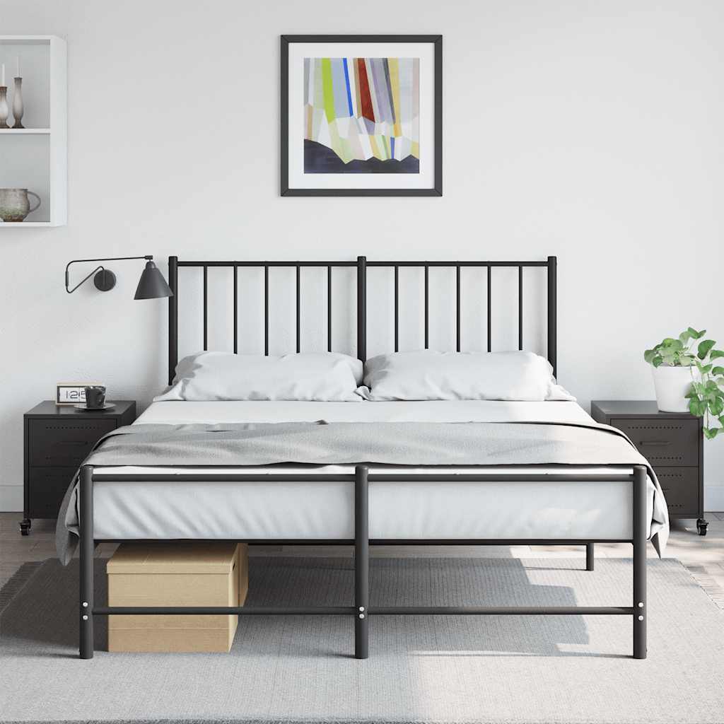 Bedside Cabinets 2 pcs Black 36x39x43.5 cm Steel